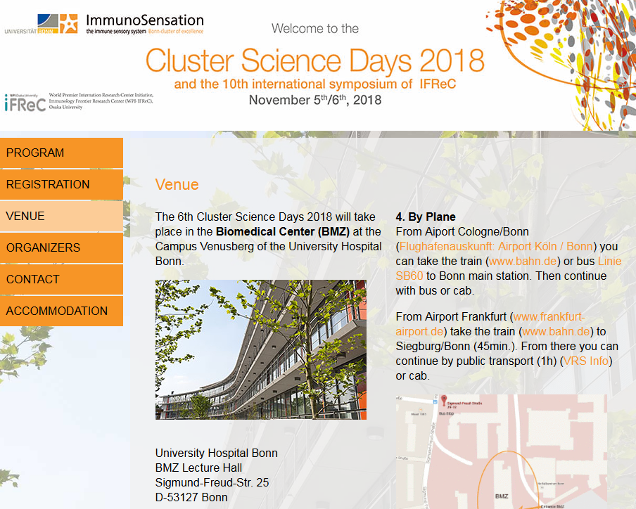 Cluster Science Days 2018 and  the 10th international symposium of IFReC