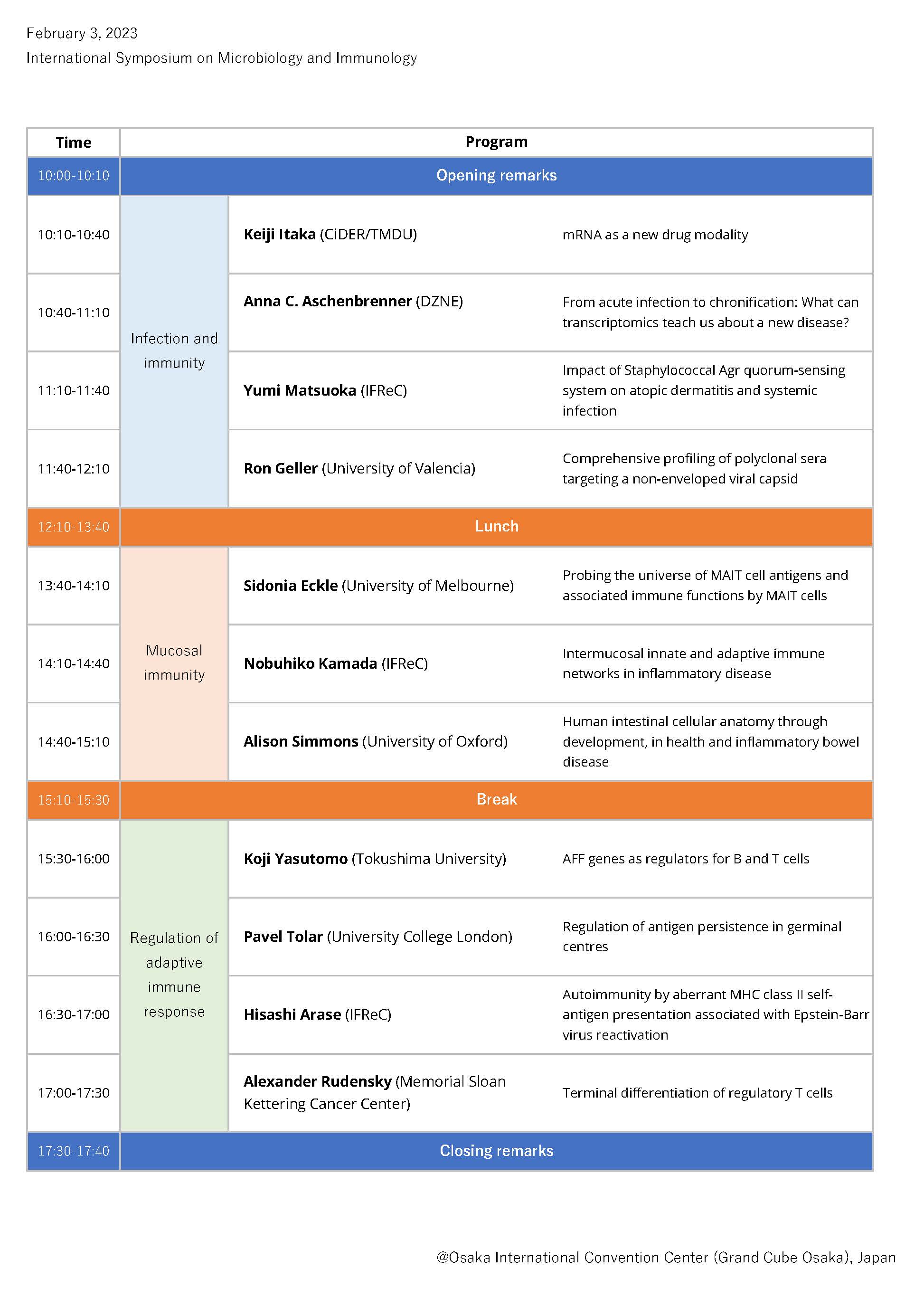 time table